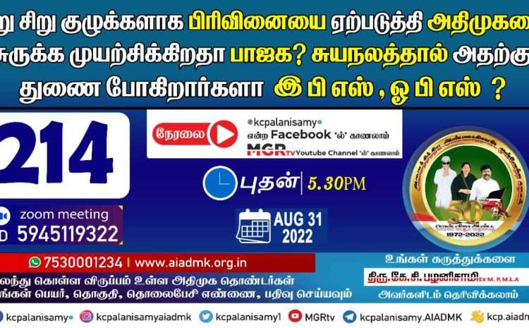  Zoom Meeting  – 31st August 2022